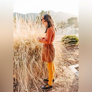 little stocking co. Mustard cable knit tights cotton blend new